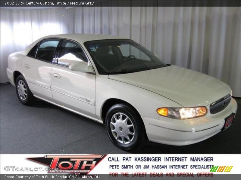 White / Medium Gray 2002 Buick Century Custom