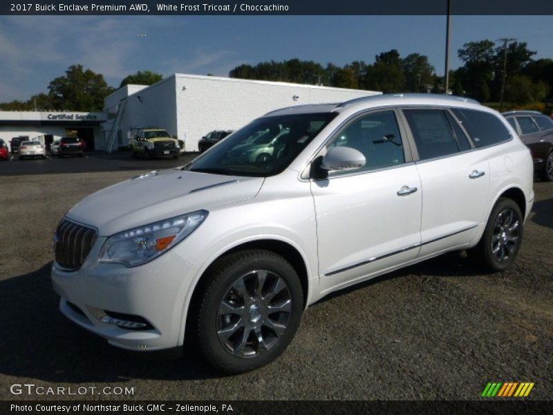 White Frost Tricoat / Choccachino 2017 Buick Enclave Premium AWD
