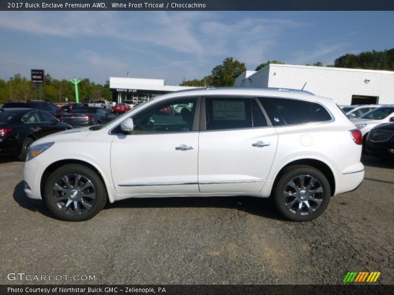 White Frost Tricoat / Choccachino 2017 Buick Enclave Premium AWD