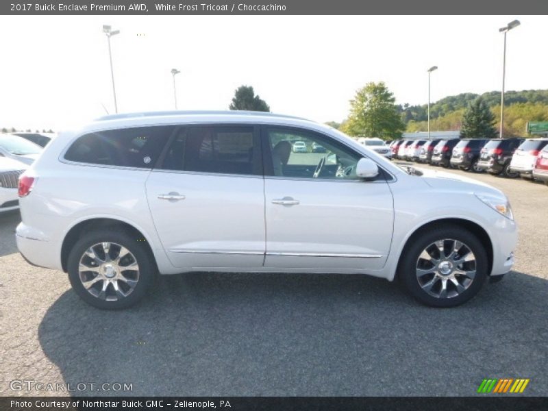 White Frost Tricoat / Choccachino 2017 Buick Enclave Premium AWD