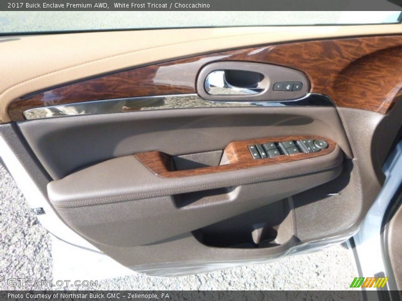 White Frost Tricoat / Choccachino 2017 Buick Enclave Premium AWD