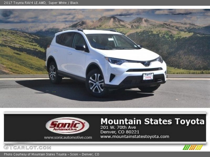 Super White / Black 2017 Toyota RAV4 LE AWD