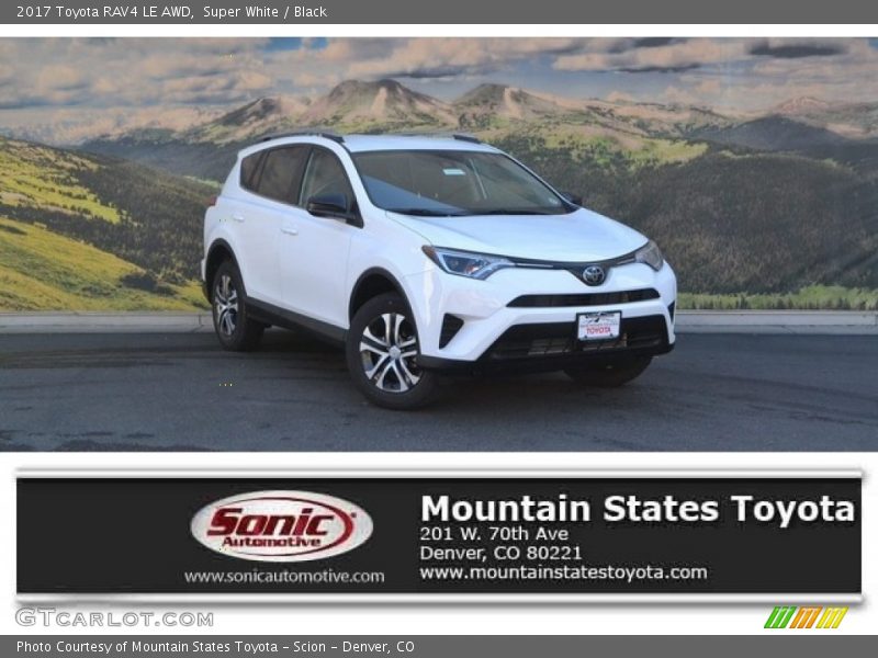 Super White / Black 2017 Toyota RAV4 LE AWD