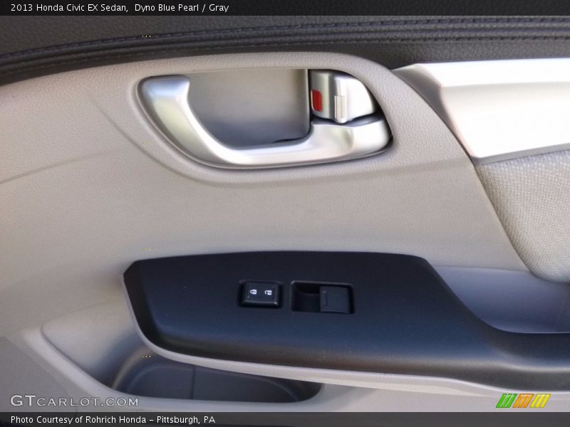 Dyno Blue Pearl / Gray 2013 Honda Civic EX Sedan