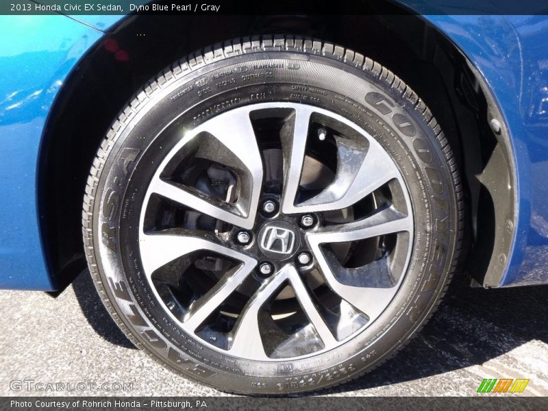 Dyno Blue Pearl / Gray 2013 Honda Civic EX Sedan