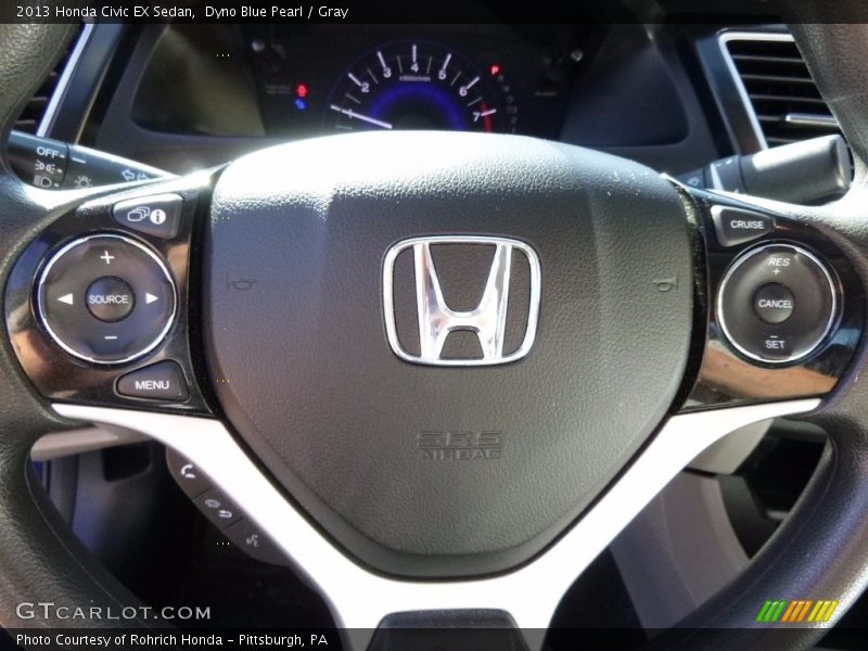 Dyno Blue Pearl / Gray 2013 Honda Civic EX Sedan