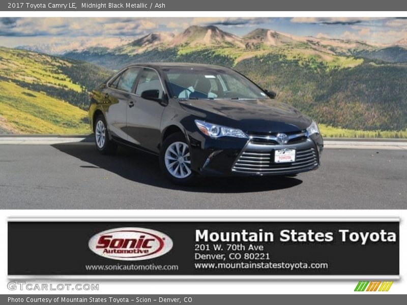 Midnight Black Metallic / Ash 2017 Toyota Camry LE
