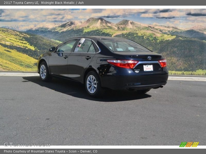 Midnight Black Metallic / Ash 2017 Toyota Camry LE