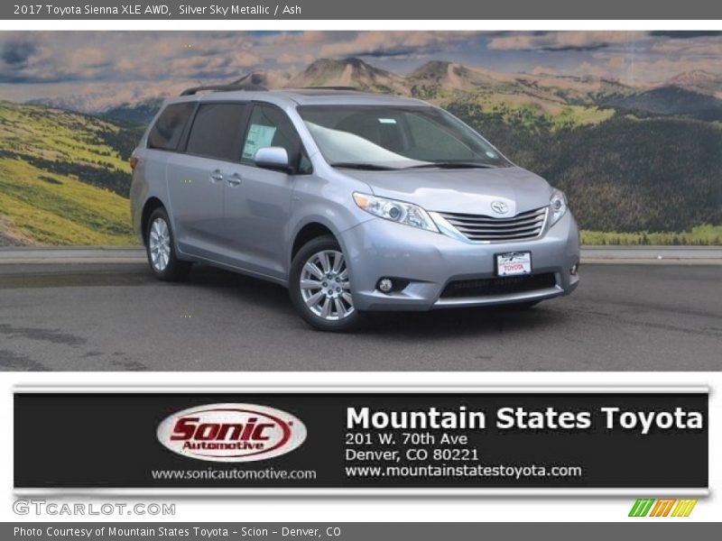 Silver Sky Metallic / Ash 2017 Toyota Sienna XLE AWD