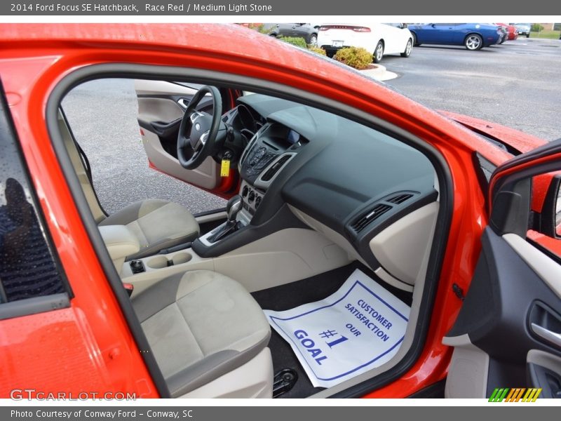 Race Red / Medium Light Stone 2014 Ford Focus SE Hatchback