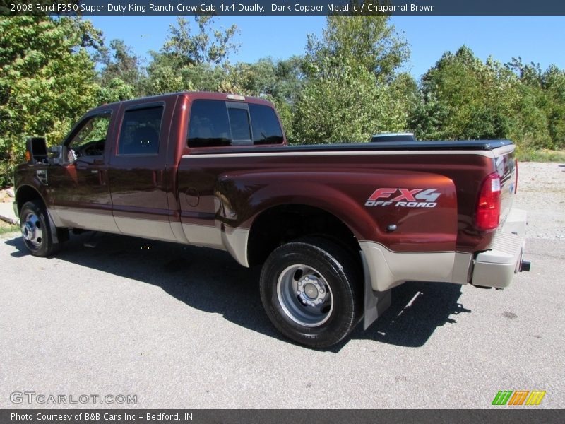 Dark Copper Metallic / Chaparral Brown 2008 Ford F350 Super Duty King Ranch Crew Cab 4x4 Dually