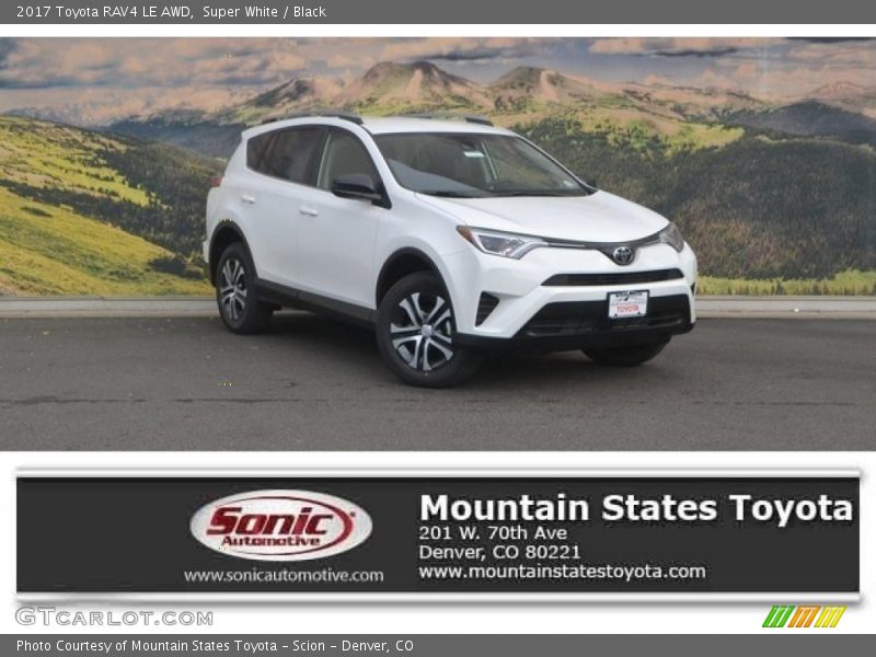 Super White / Black 2017 Toyota RAV4 LE AWD