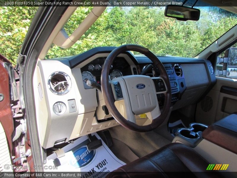 Dark Copper Metallic / Chaparral Brown 2008 Ford F350 Super Duty King Ranch Crew Cab 4x4 Dually