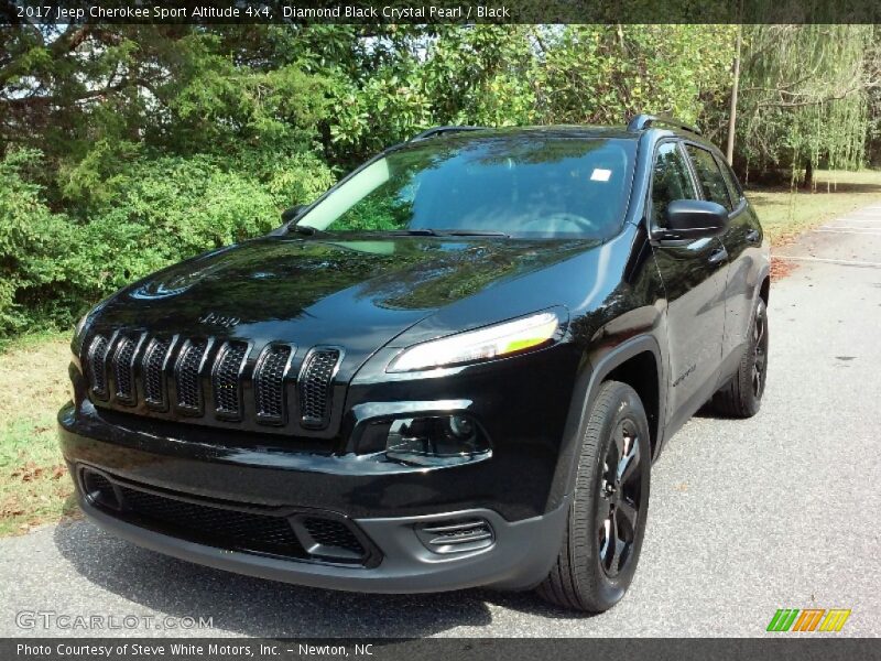 Diamond Black Crystal Pearl / Black 2017 Jeep Cherokee Sport Altitude 4x4