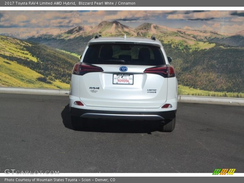 Blizzard Pearl White / Cinnamon 2017 Toyota RAV4 Limited AWD Hybrid