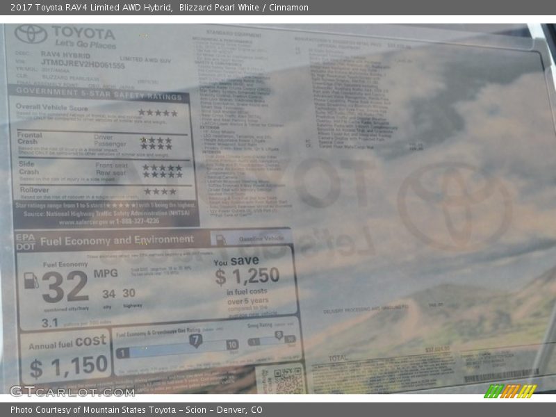 Blizzard Pearl White / Cinnamon 2017 Toyota RAV4 Limited AWD Hybrid