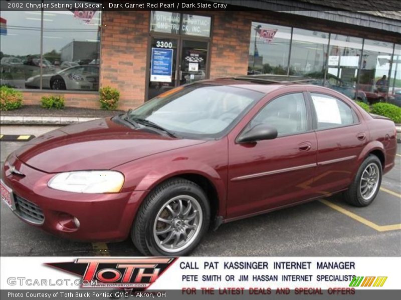 Dark Garnet Red Pearl / Dark Slate Gray 2002 Chrysler Sebring LXi Sedan