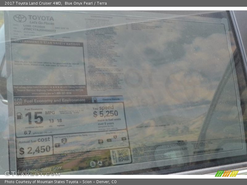 Blue Onyx Pearl / Terra 2017 Toyota Land Cruiser 4WD