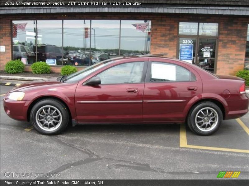 Dark Garnet Red Pearl / Dark Slate Gray 2002 Chrysler Sebring LXi Sedan