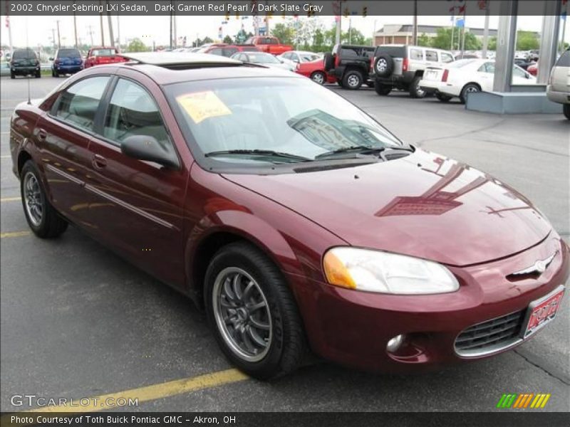 Dark Garnet Red Pearl / Dark Slate Gray 2002 Chrysler Sebring LXi Sedan