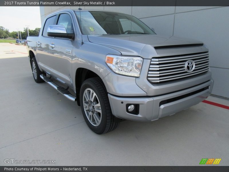 Silver Sky Metallic / Black 2017 Toyota Tundra Platinum CrewMax