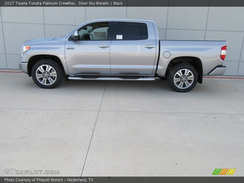 Silver Sky Metallic / Black 2017 Toyota Tundra Platinum CrewMax