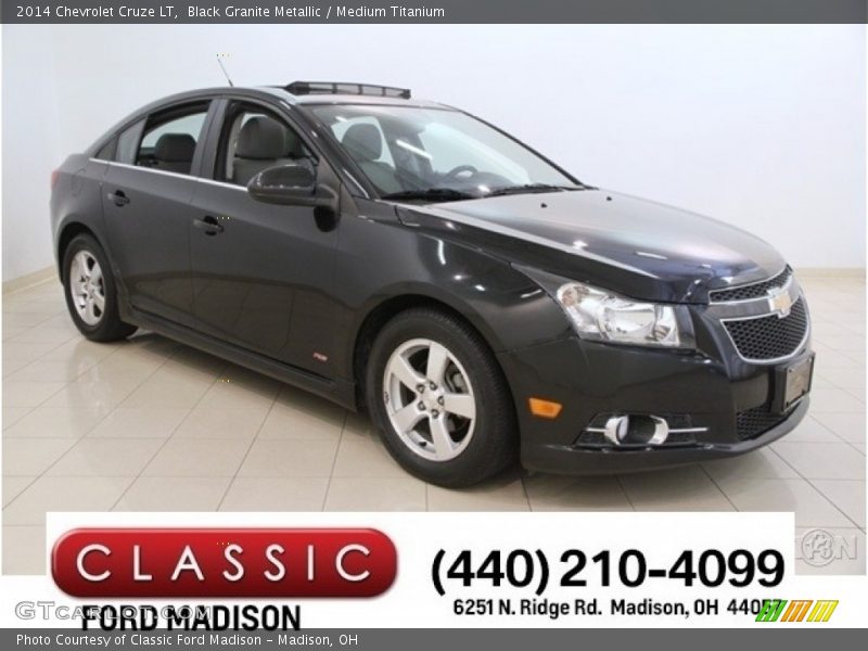 Black Granite Metallic / Medium Titanium 2014 Chevrolet Cruze LT