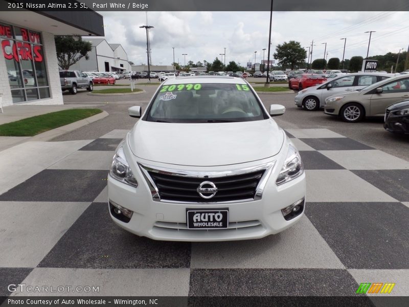 Pearl White / Beige 2015 Nissan Altima 2.5 SL