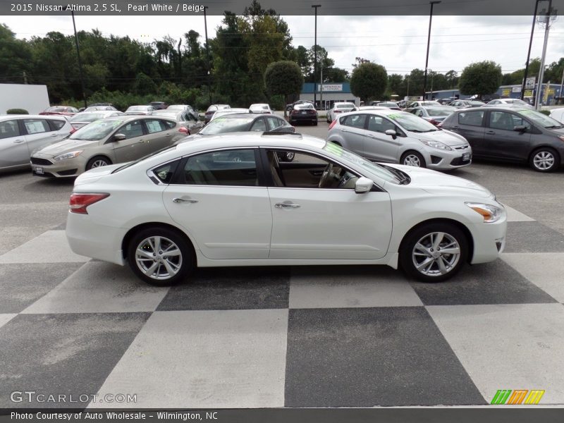 Pearl White / Beige 2015 Nissan Altima 2.5 SL