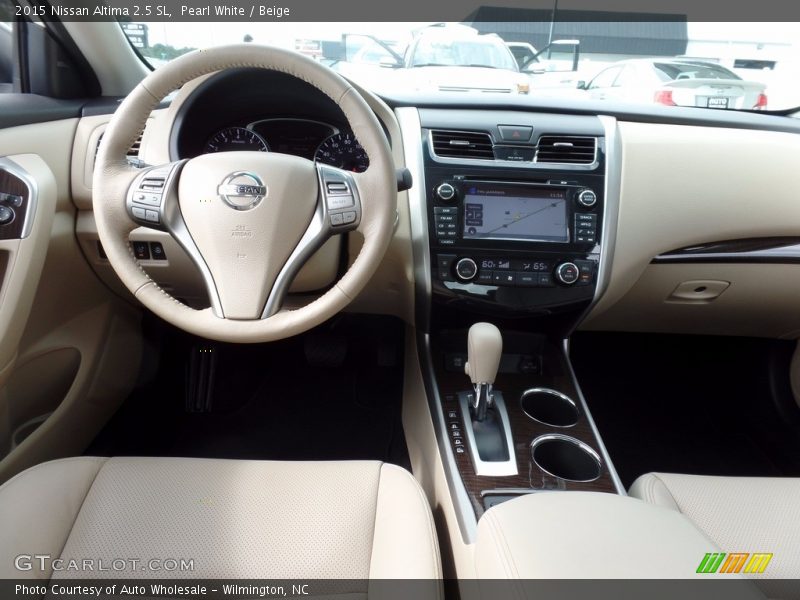 Pearl White / Beige 2015 Nissan Altima 2.5 SL