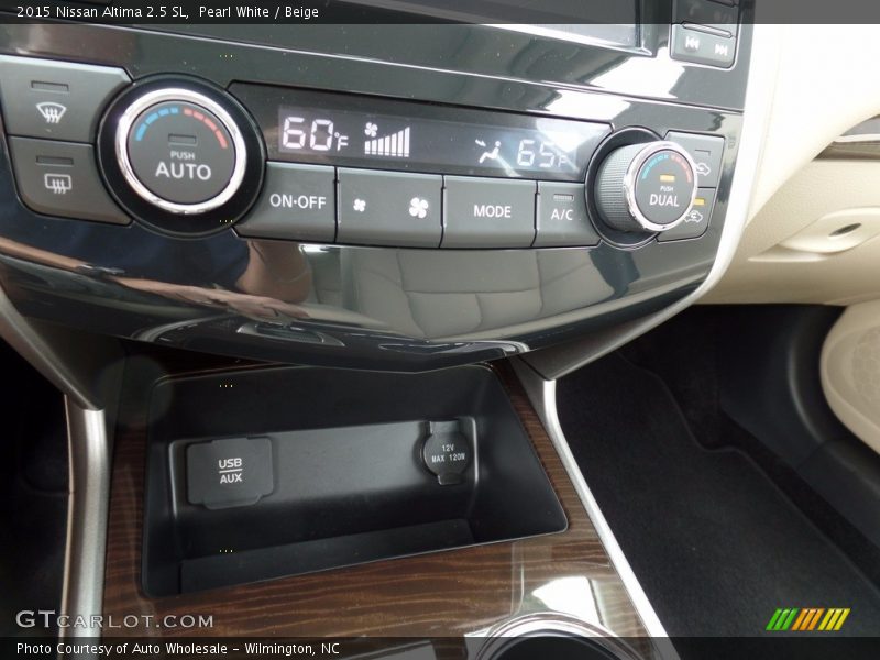 Pearl White / Beige 2015 Nissan Altima 2.5 SL