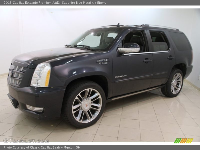 Sapphire Blue Metallic / Ebony 2013 Cadillac Escalade Premium AWD