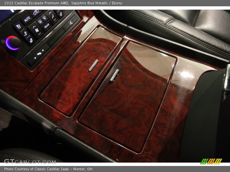 Sapphire Blue Metallic / Ebony 2013 Cadillac Escalade Premium AWD
