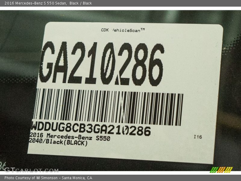 Black / Black 2016 Mercedes-Benz S 550 Sedan