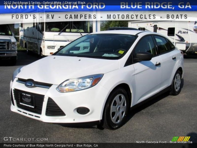 Oxford White / Charcoal Black 2012 Ford Focus S Sedan