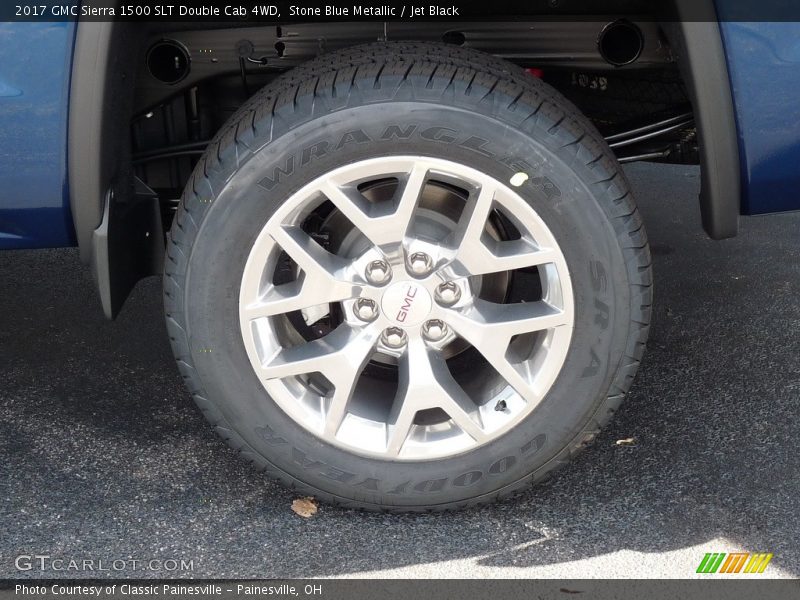 Stone Blue Metallic / Jet Black 2017 GMC Sierra 1500 SLT Double Cab 4WD