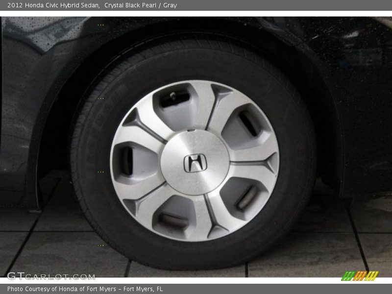 Crystal Black Pearl / Gray 2012 Honda Civic Hybrid Sedan