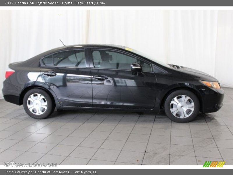 Crystal Black Pearl / Gray 2012 Honda Civic Hybrid Sedan