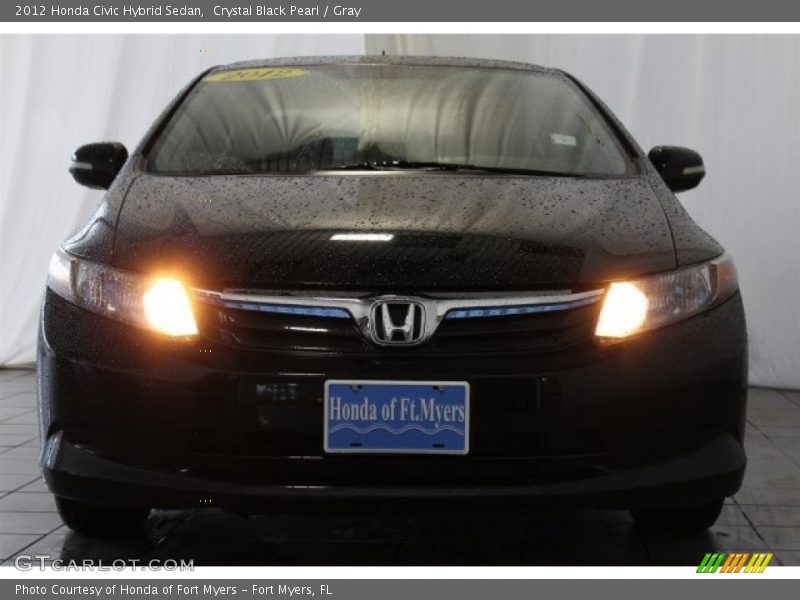 Crystal Black Pearl / Gray 2012 Honda Civic Hybrid Sedan