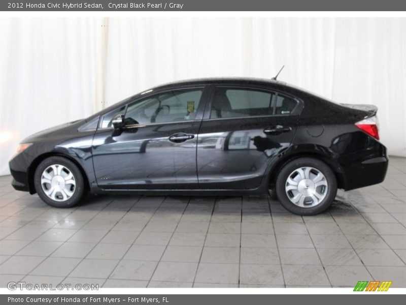 Crystal Black Pearl / Gray 2012 Honda Civic Hybrid Sedan