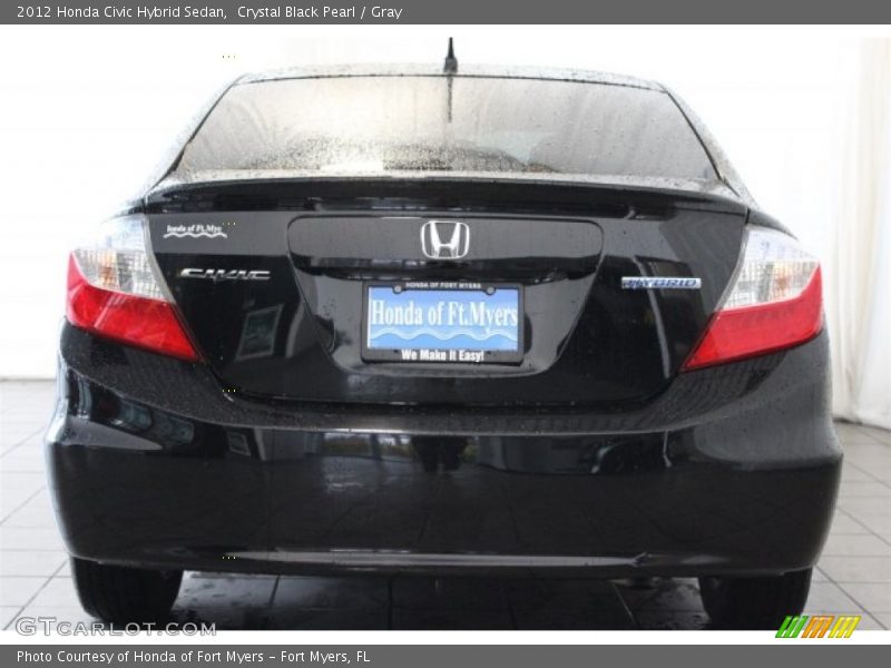 Crystal Black Pearl / Gray 2012 Honda Civic Hybrid Sedan