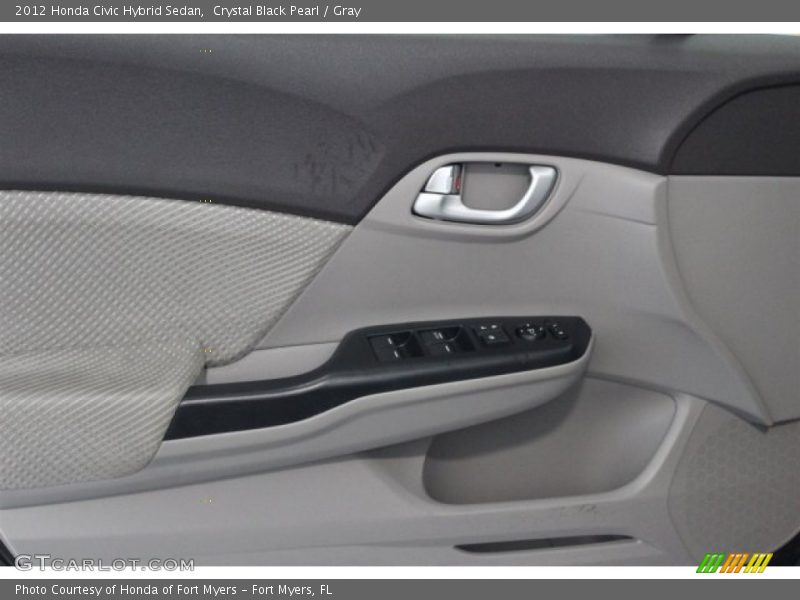 Crystal Black Pearl / Gray 2012 Honda Civic Hybrid Sedan