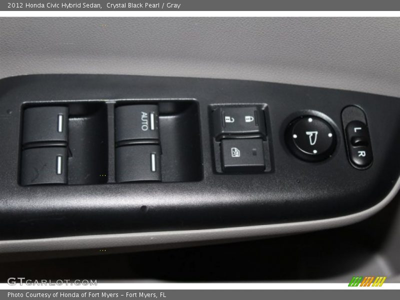 Crystal Black Pearl / Gray 2012 Honda Civic Hybrid Sedan