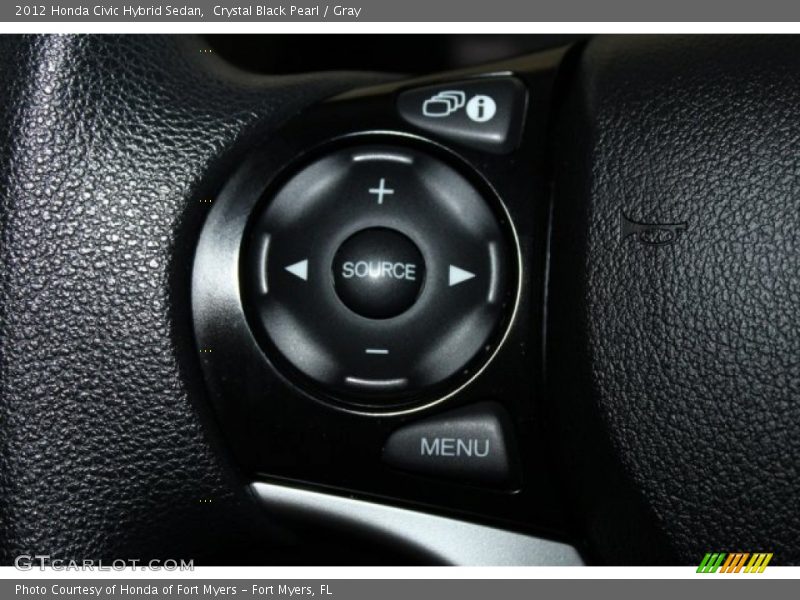 Crystal Black Pearl / Gray 2012 Honda Civic Hybrid Sedan