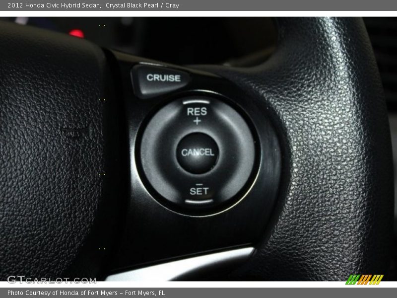 Crystal Black Pearl / Gray 2012 Honda Civic Hybrid Sedan