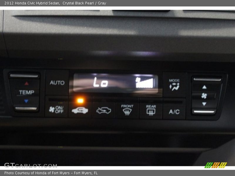 Crystal Black Pearl / Gray 2012 Honda Civic Hybrid Sedan