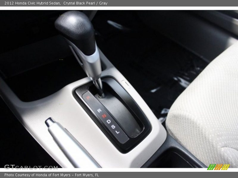 Crystal Black Pearl / Gray 2012 Honda Civic Hybrid Sedan
