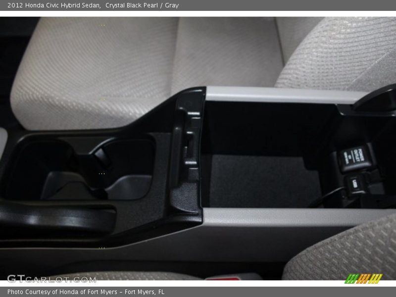 Crystal Black Pearl / Gray 2012 Honda Civic Hybrid Sedan