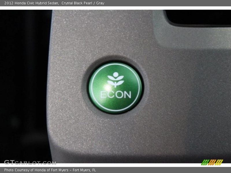Crystal Black Pearl / Gray 2012 Honda Civic Hybrid Sedan