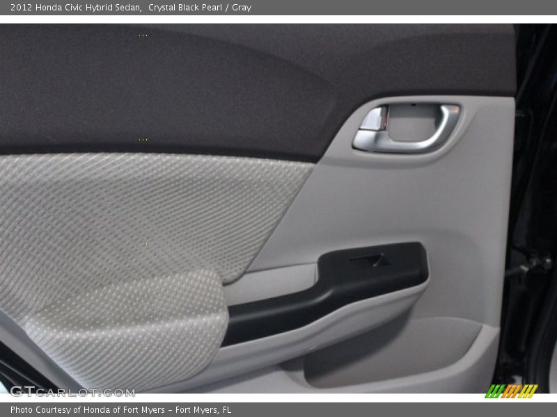 Crystal Black Pearl / Gray 2012 Honda Civic Hybrid Sedan